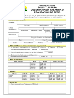 Forma 102 Aplicacion para Voluntarios Espaniol