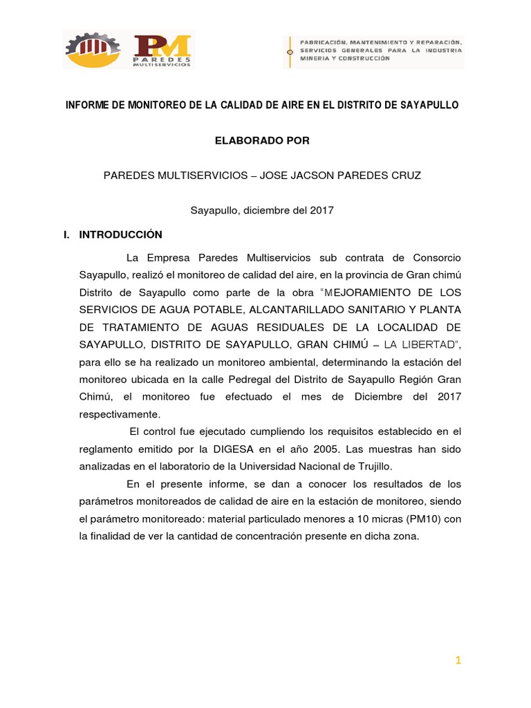 Monitoreo de La Calidad Del Aire | PDF | La contaminación del aire ...