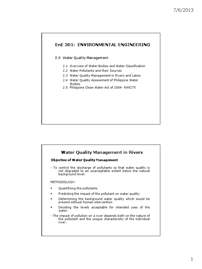 Water Quality Management in Rivers | PDF | Water | Chemistry
