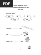 Soalan ENGLISH BI Bahasa Inggeris Tahun 3 Paper 1