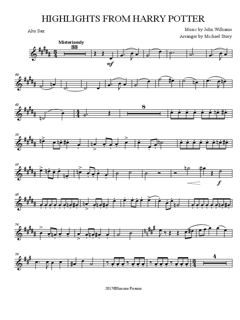 Sax Alto Harry Potter Saxophone Bois (musique)