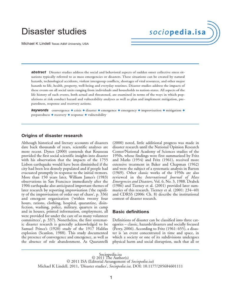 Disaster Studies PDF | PDF | Emergency Management | Hazards