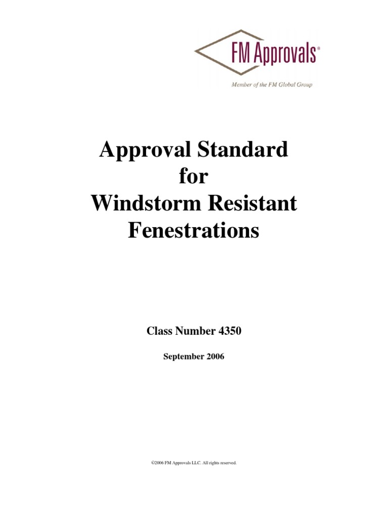 4350 - 9-06 - Approval Standard For Windstorm Resistant Fenestrations ...