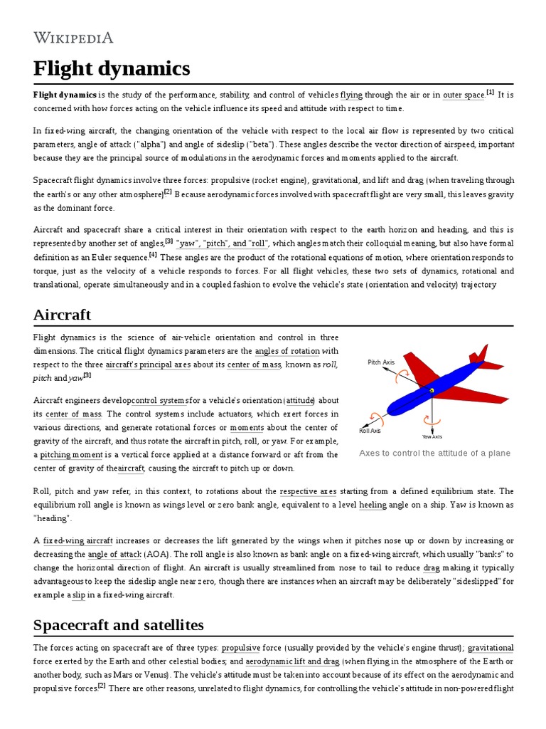 Flight Dynamics PDF Flight Dynamics (Fixed Wing Aircraft) Fluid