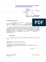 Modelo de Escrito Poniendo en Conocimiento Del Juzgado La Obtención de Auxilio Judicial