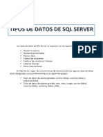 Tipos de Datos de SQL SERVER