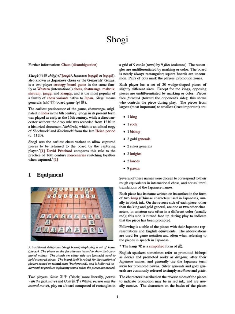 Shogi Rule | PDF | Leisure Activities | Sport Variants