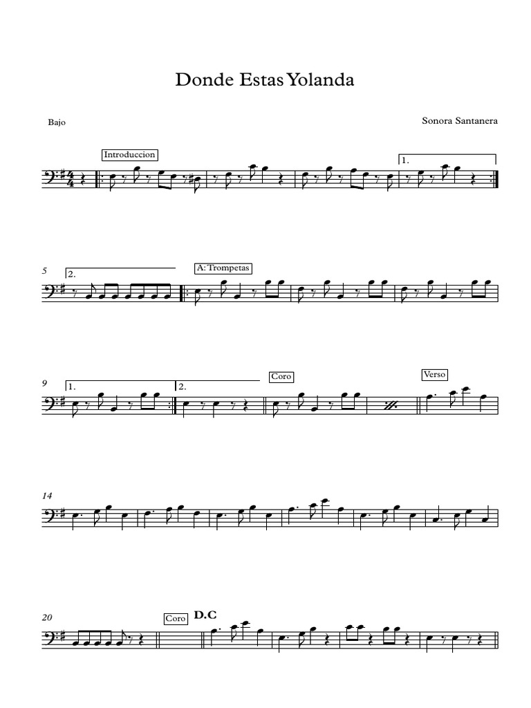 388101699 Donde Estas Yolanda Partitura Completa Pdf