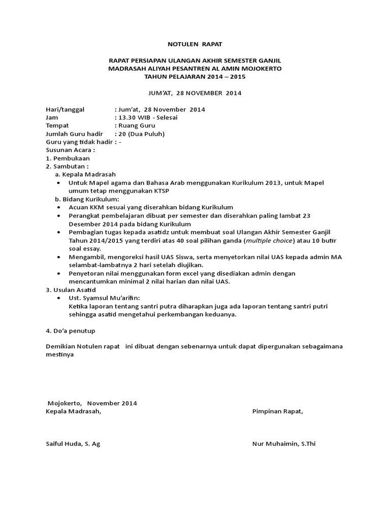 Notulen Rapat Uas 2014 2015 Docx