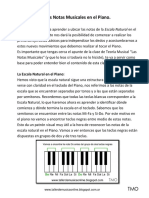 Las Notas Musicales en El Piano