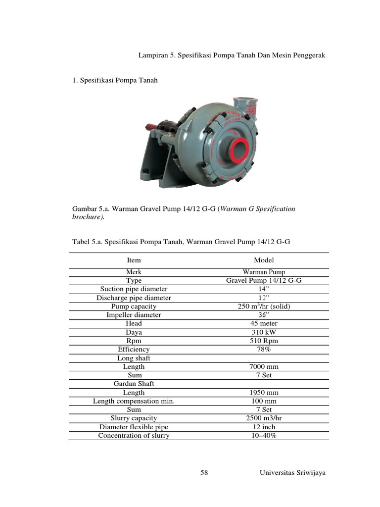 LAMPIRAN 5 Spesifikasi Pompa | PDF | Pump | Engines