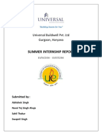Summer Internship Report: Universal Buildwell Pvt. LTD Gurgaon, Haryana