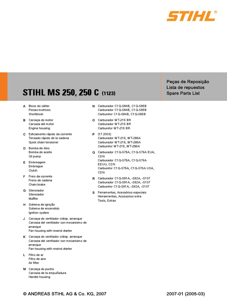 MS 250 | PDF | Máquinas | Tecnologia de motores