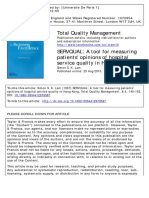 Total Quality Management: To Cite This Article: Simon S. K. Lam (1997) SERVQUAL: A Tool For Measuring Patients'