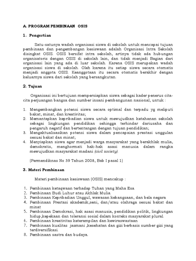 Program Kerja Seksi Kreativitas Keterampilan Dan