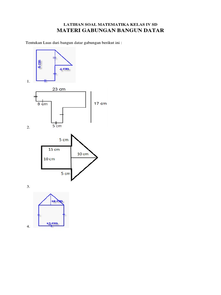 Latihan Soal Matematika Kelas IV SD Materi Gabungan Bangun