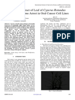 Aqueous Extract of Leaf of Cyperus Rotundus Exhibits S' Phase Arrest in Oral Cancer Cell Lines