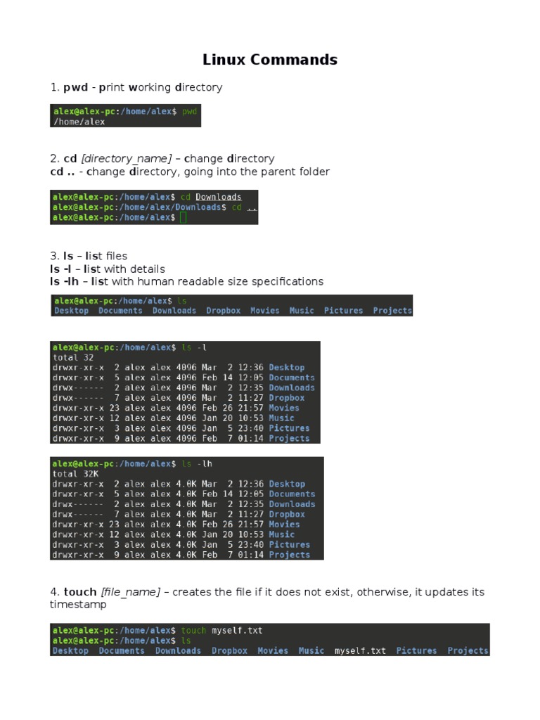 Linux Commands: 1. PWD - Print Working Directory | PDF | Computer File ...