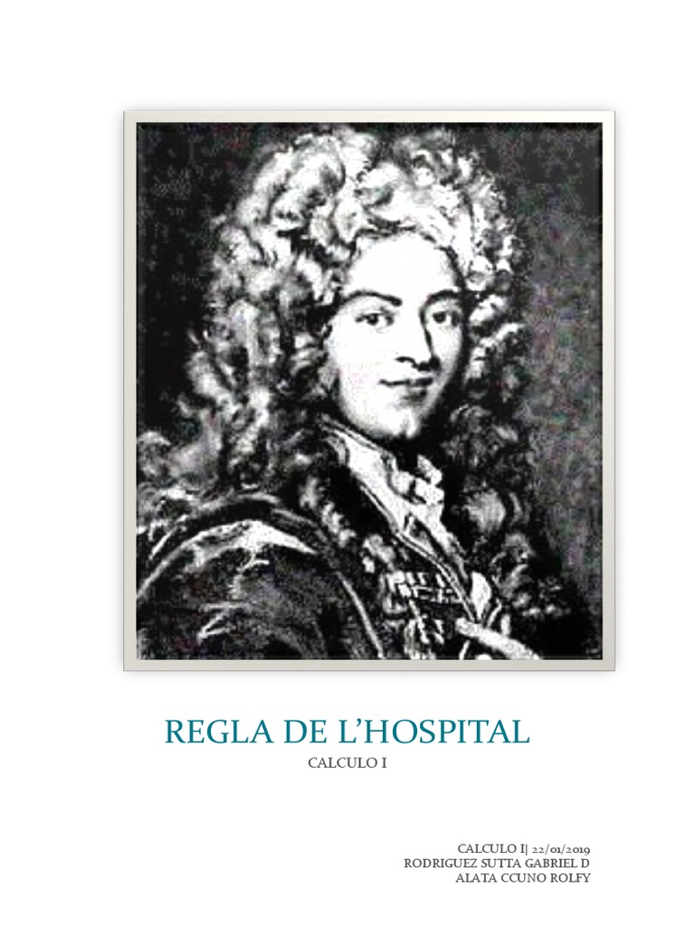REGLA DE L Hospital PDF Conceptos matemáticos Cálculo