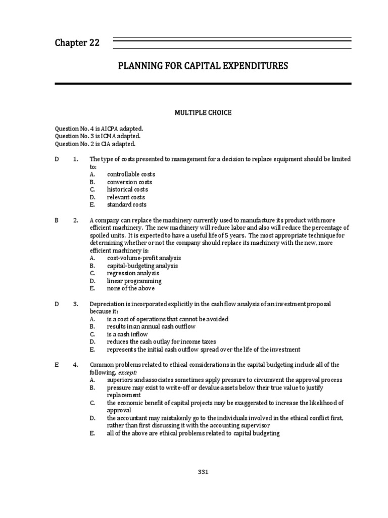 Capital Expenditure Planning Guide | PDF | Depreciation | Expense