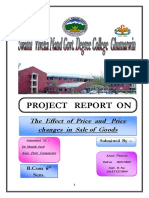 Project Report On: The Effect of Price and Price Changes in Sale of Goods Consumer