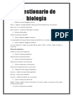 Cuestionario de Biolog A