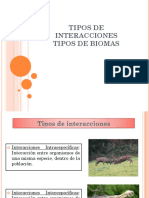 Tipos de Interacciones y Biomas