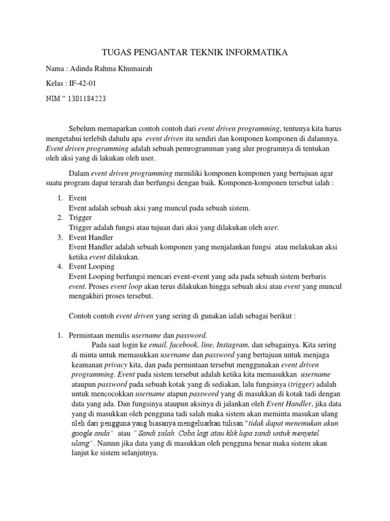Even Driven Programming Pdf