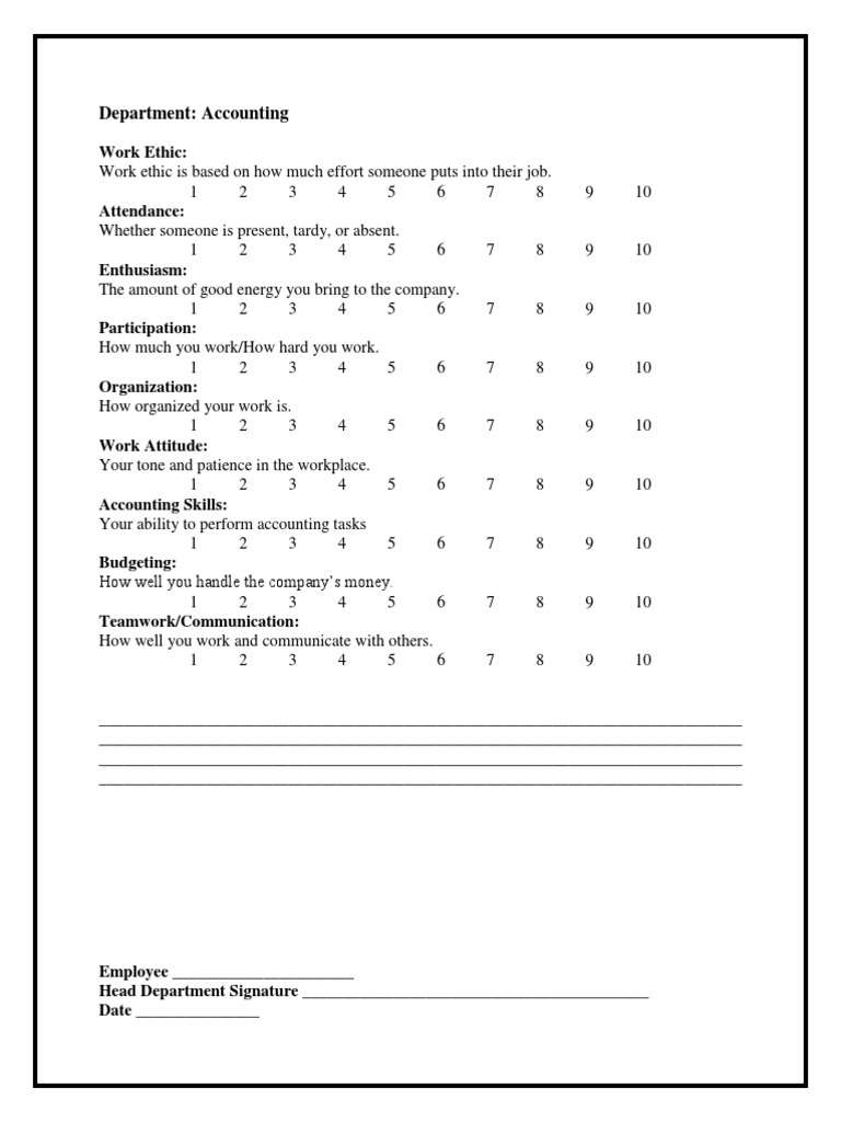 Accounting Employee Performance Review | PDF