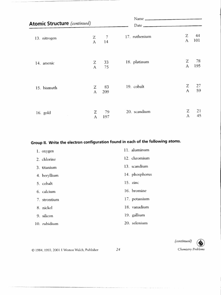 Electrons Practice Problems