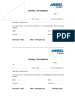 Attendance Format