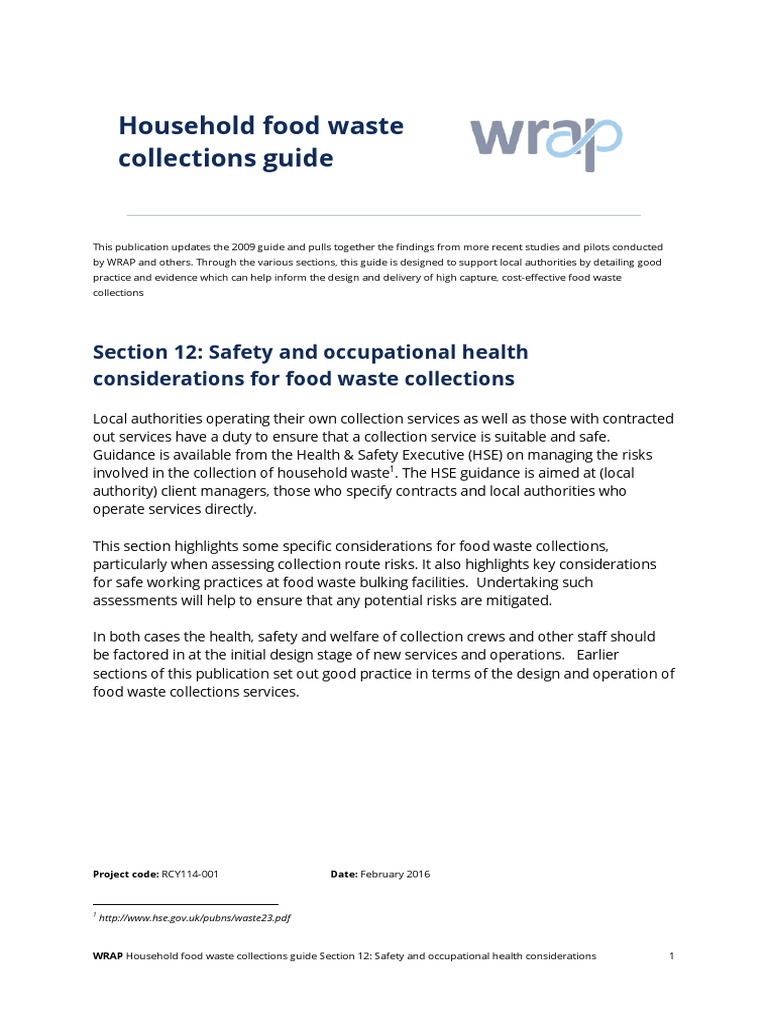 Household Food Waste Collections Guide Download Free PDF Personal