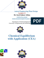 Ch.E-403 Chemical Engineering Plant Design: Dr. Syed Zaheer Abbas