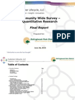 Community Wide Survey - Quantitative Research: Final Report