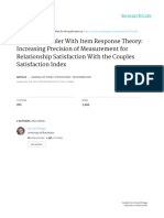 Funk Rogge 2007 Testingtherulerwithitemresponsetheory IncreasingprecisionofmeasurementforrelationshipsatisfactionwiththeCouplesSatisfactionIndex