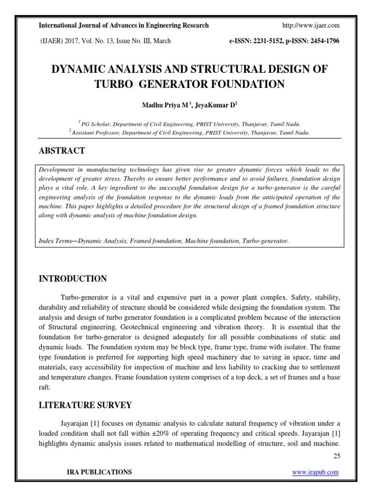 Dynamic Design of Turbo-Generator Foundations | PDF | Machines ...