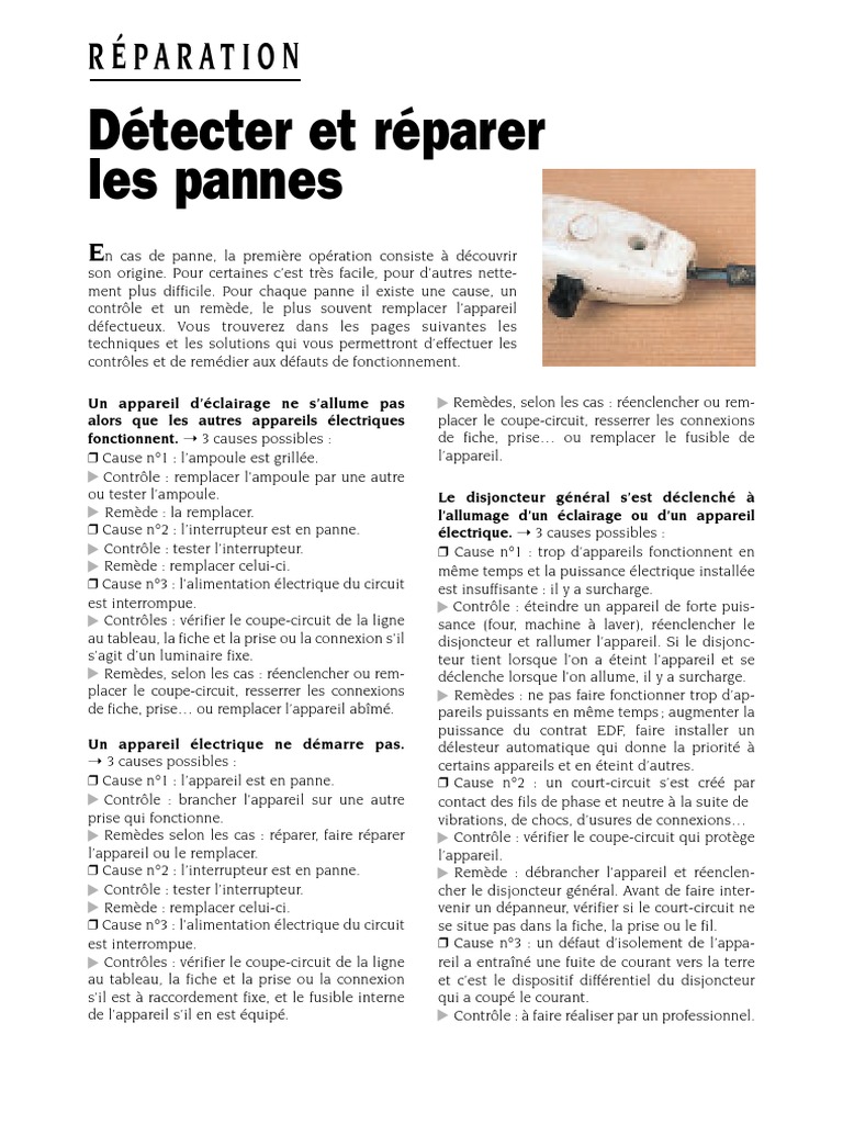 Diagnostic et dépannage des pannes électriques PDF Interrupteur — free download