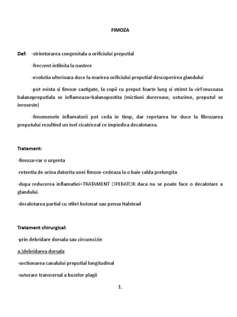 Fimoza, Parafimoza, Torsiuni de Testicul Si de Anexe Uterine | PDF