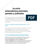 Diferencia Entre Antecedentes Policiales, Penales y Judiciales