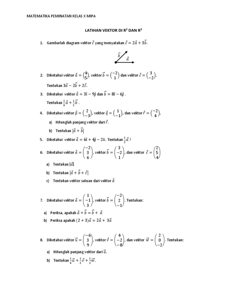 Latihan Vektor Di r2 Dan r3 | PDF