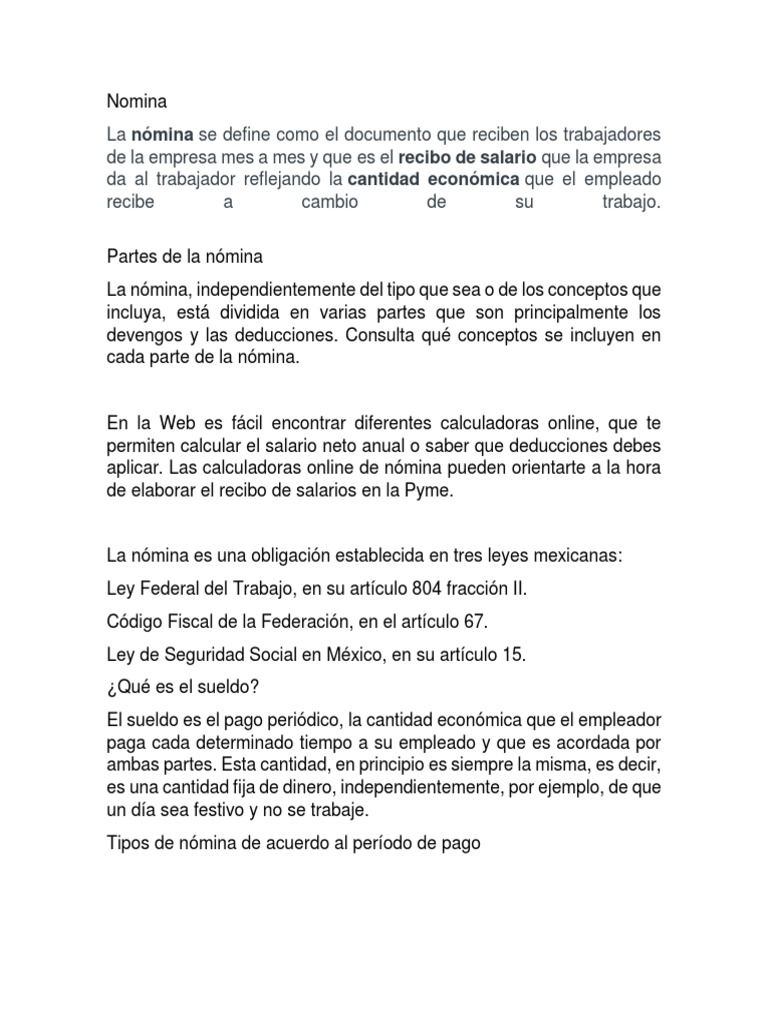 Nomina | PDF | Nómina de sueldos | Salario