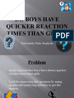 Do Boys Have Quicker Reaction Times Than Girls?: Univariate Data Analysis