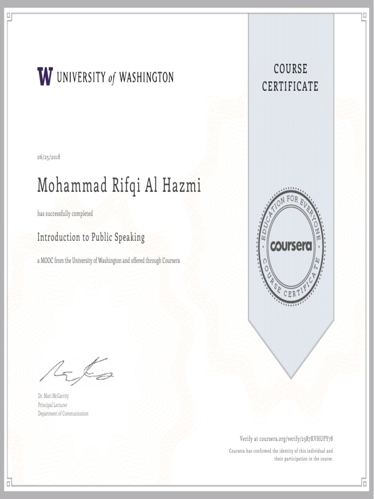 Certificate in Public Speaking Course | PDF | Educational Materials ...