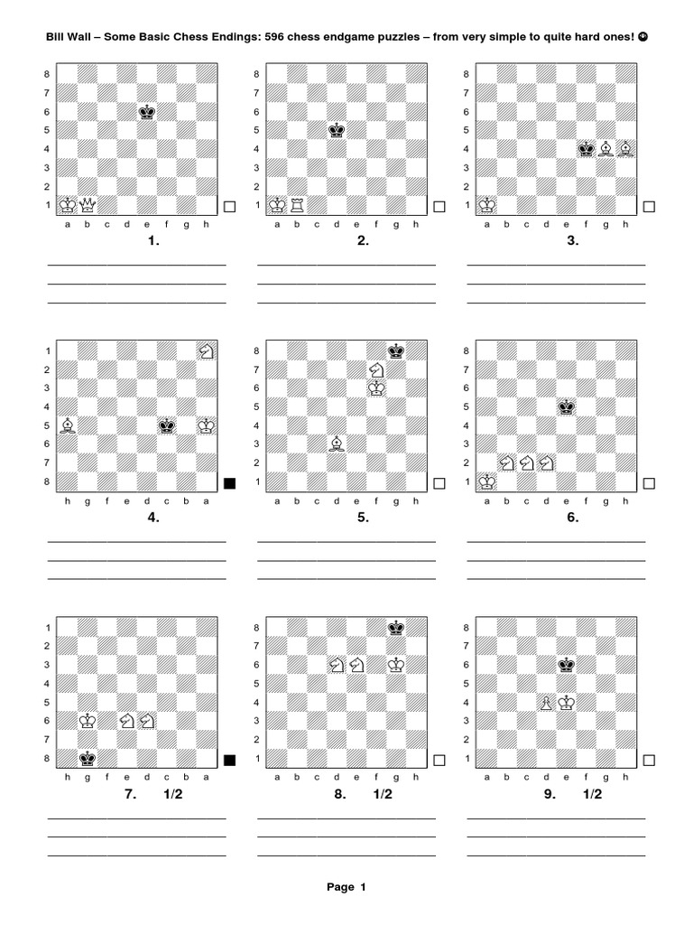 Basic Chess Endings: 596 Puzzles | PDF | Gaming | Publishing