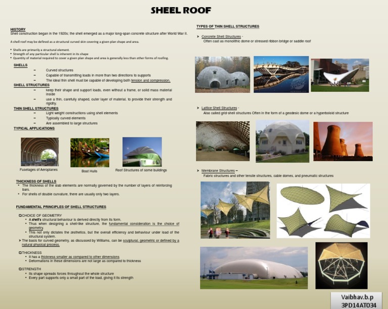 Sheel Roof: Vaibhav.b.p 3PD14AT034 | PDF | Building Engineering ...
