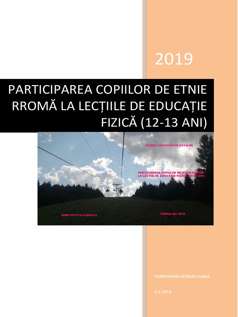 Ciurea Cătălin Participarea Copiilor De Etnie Rromă La Lecțiile