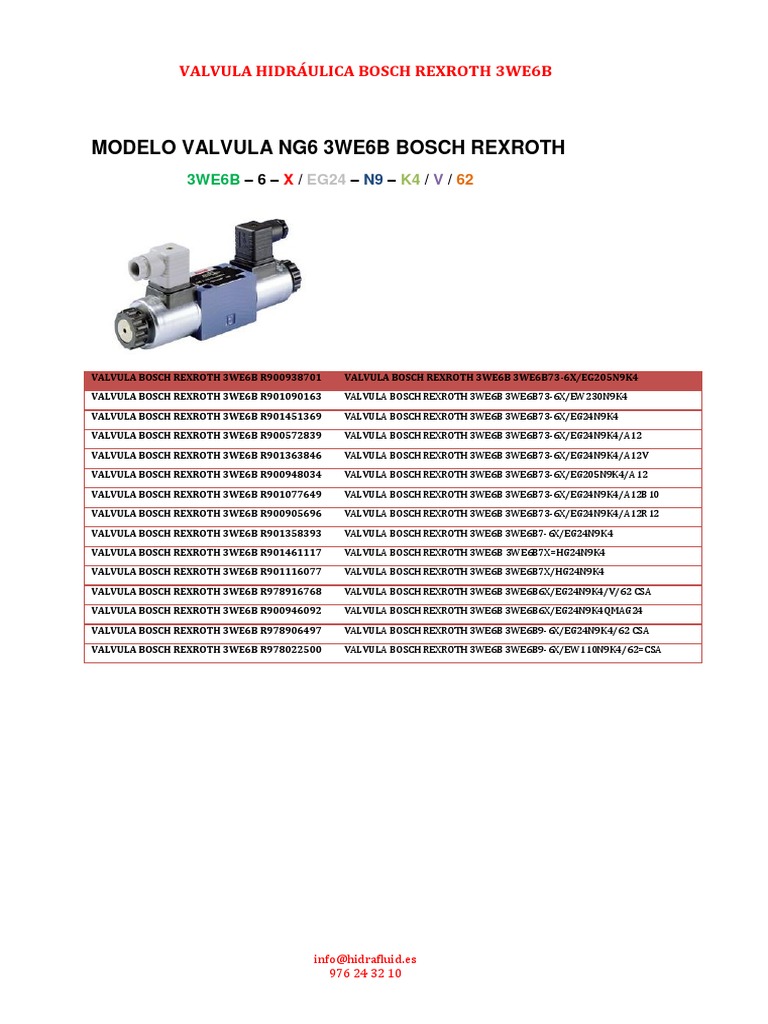 Bosch Rexroth 3WE6B Valve Models | PDF
