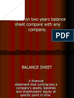 A Study On Two Years Balance Sheet Compare With Any Company