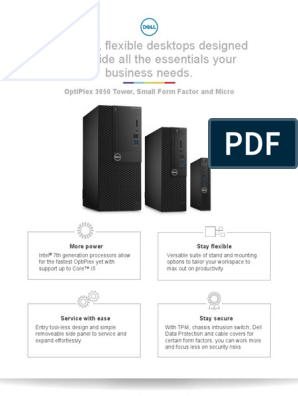 Dell Optiplex 3050 | PDF | Intel | Desktop Computer