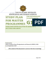 Study Plan For Master Programmes 2017